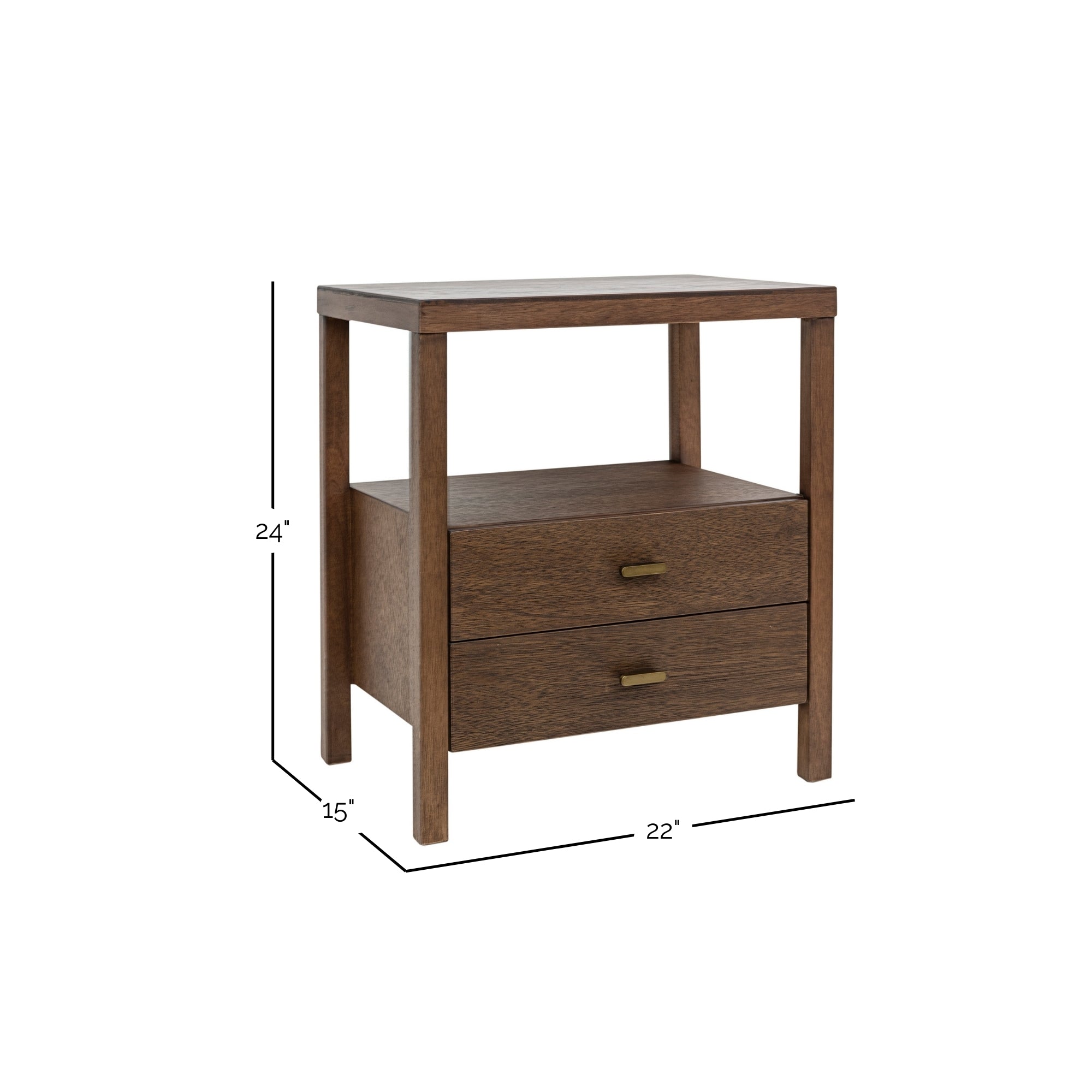 Wind Wood 2 Drawer Nightstand
