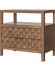 Brown Marlow Mosaic Drawer Nightstand Bayur Wood nightstand