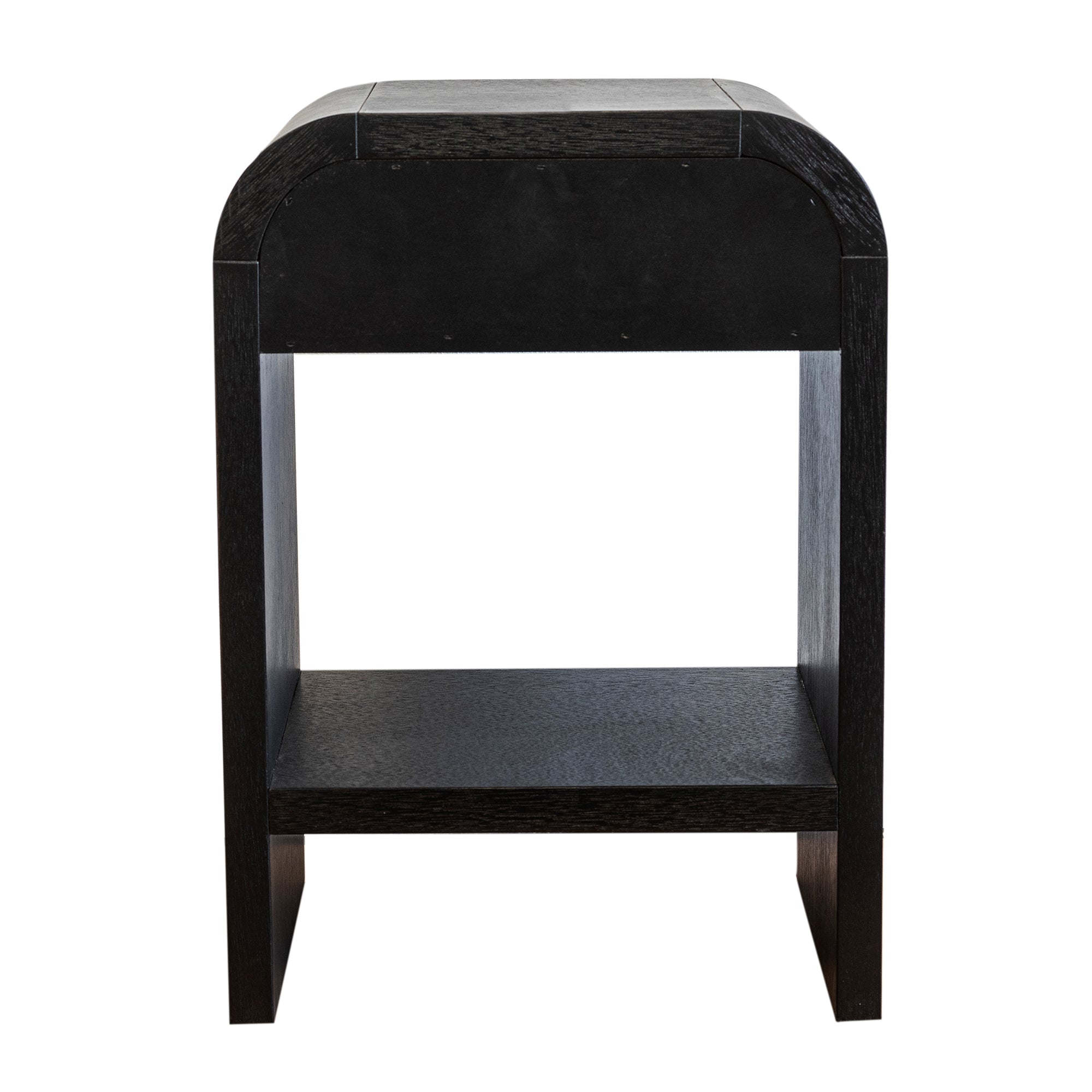 Arlo Curved Wood Nightstand 1-Drawer Modern Bedside Table