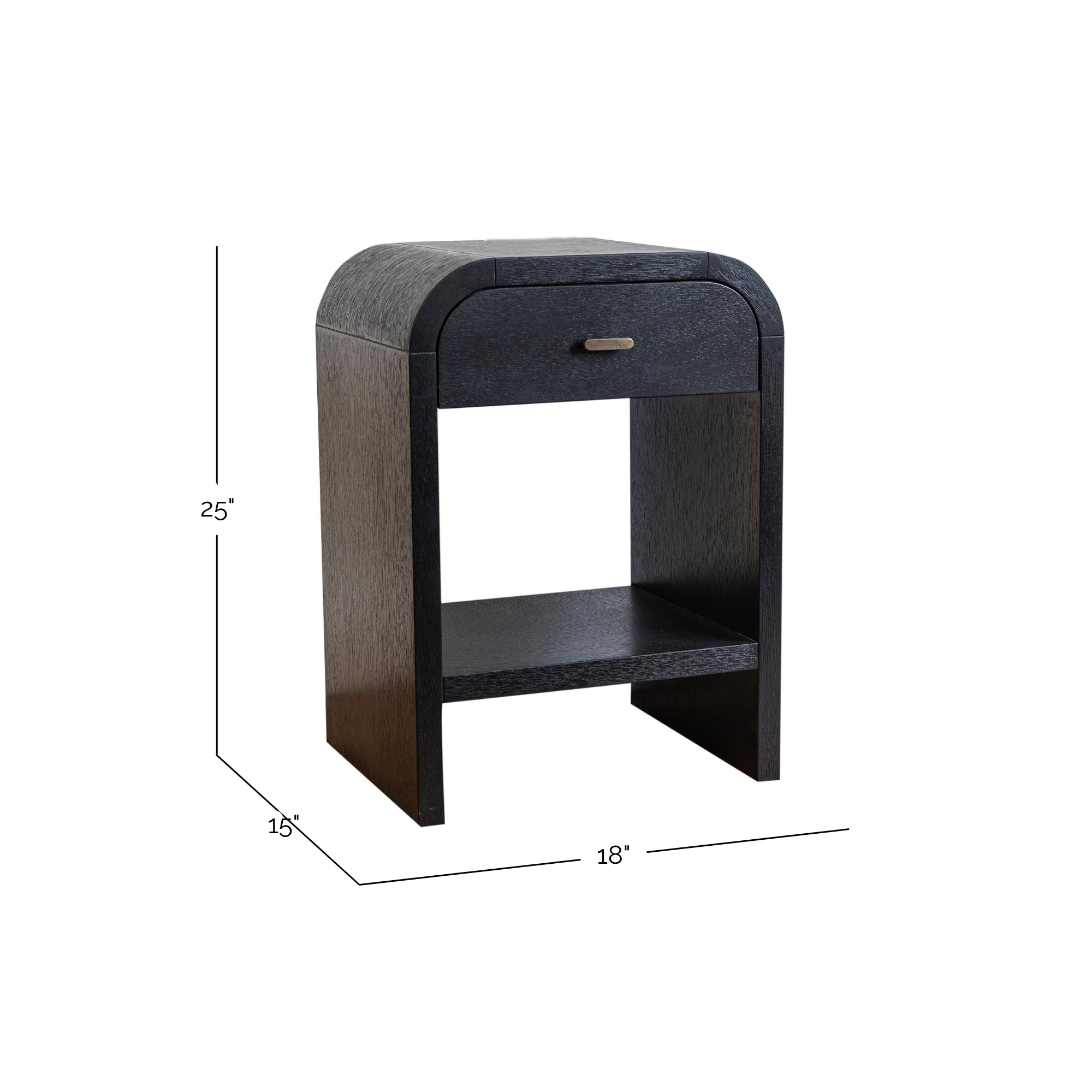 Arlo 1 Drawer Curved Nightstand