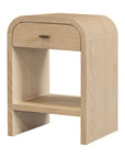 Brown Arlo Bayur Wood 1-Drawer 18" Curved Edge Nightstand Solid Wood nightstand