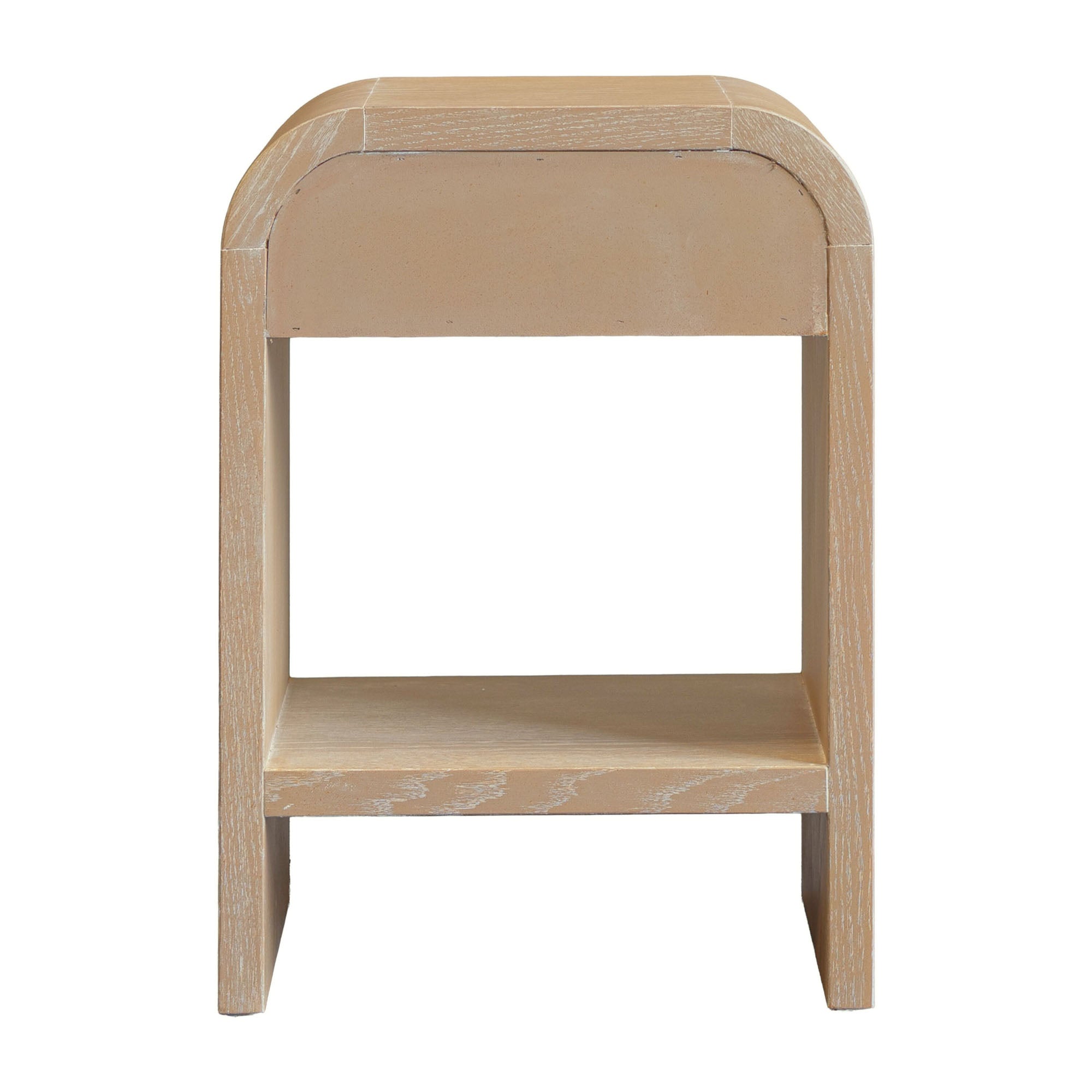 Arlo Bayur Wood 1-Drawer 18" Curved Edge Nightstand Solid Wood nightstand