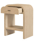 Arlo Bayur Wood 1-Drawer 18" Curved Edge Nightstand Solid Wood nightstand