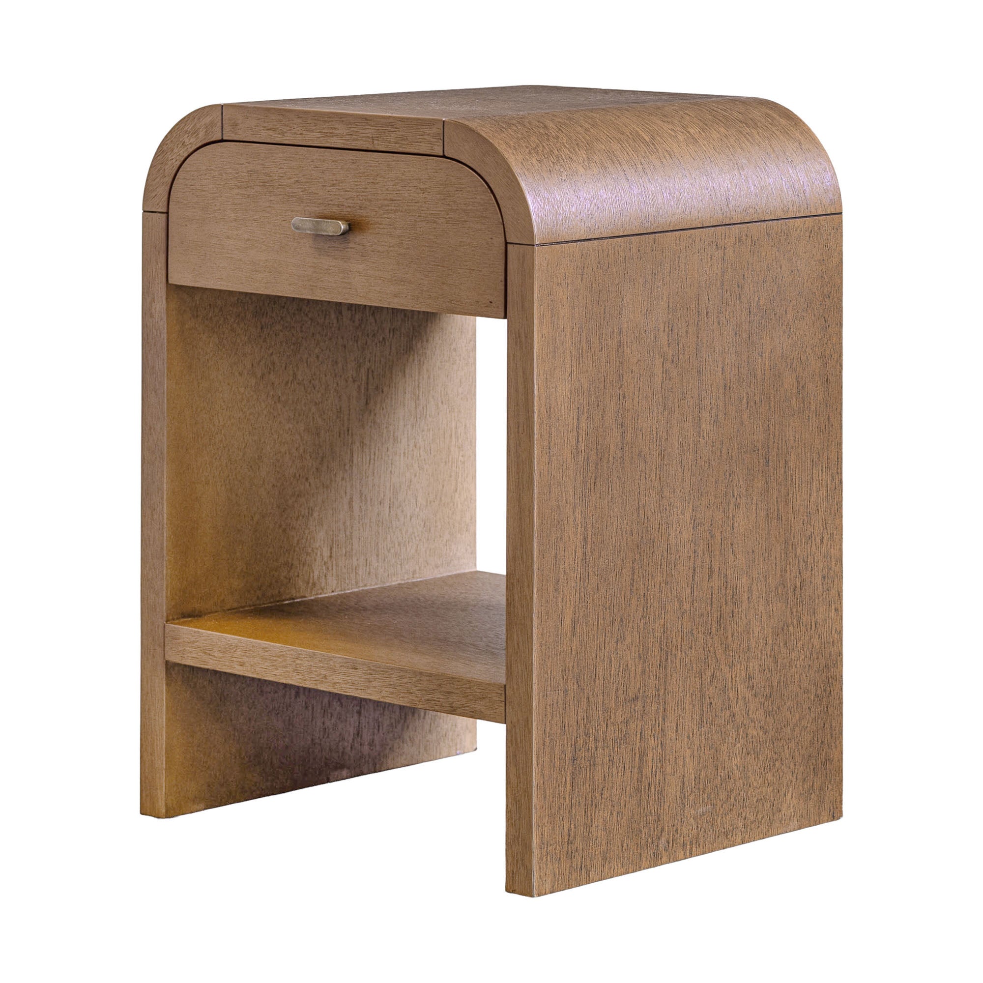 Arlo Bayur Wood 1-Drawer 18" Curved Edge Nightstand Solid Wood nightstand