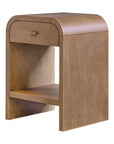 Arlo Bayur Wood 1-Drawer 18" Curved Edge Nightstand Solid Wood nightstand