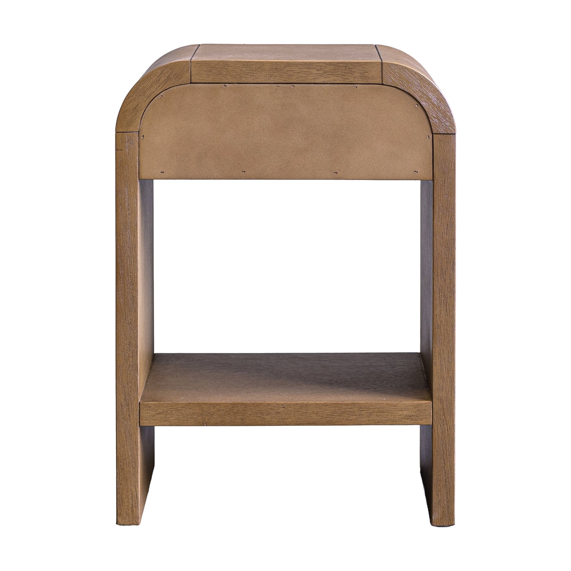 Arlo Bayur Wood 1-Drawer 18" Curved Edge Nightstand Solid Wood nightstand