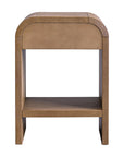 Arlo Bayur Wood 1-Drawer 18" Curved Edge Nightstand Solid Wood nightstand