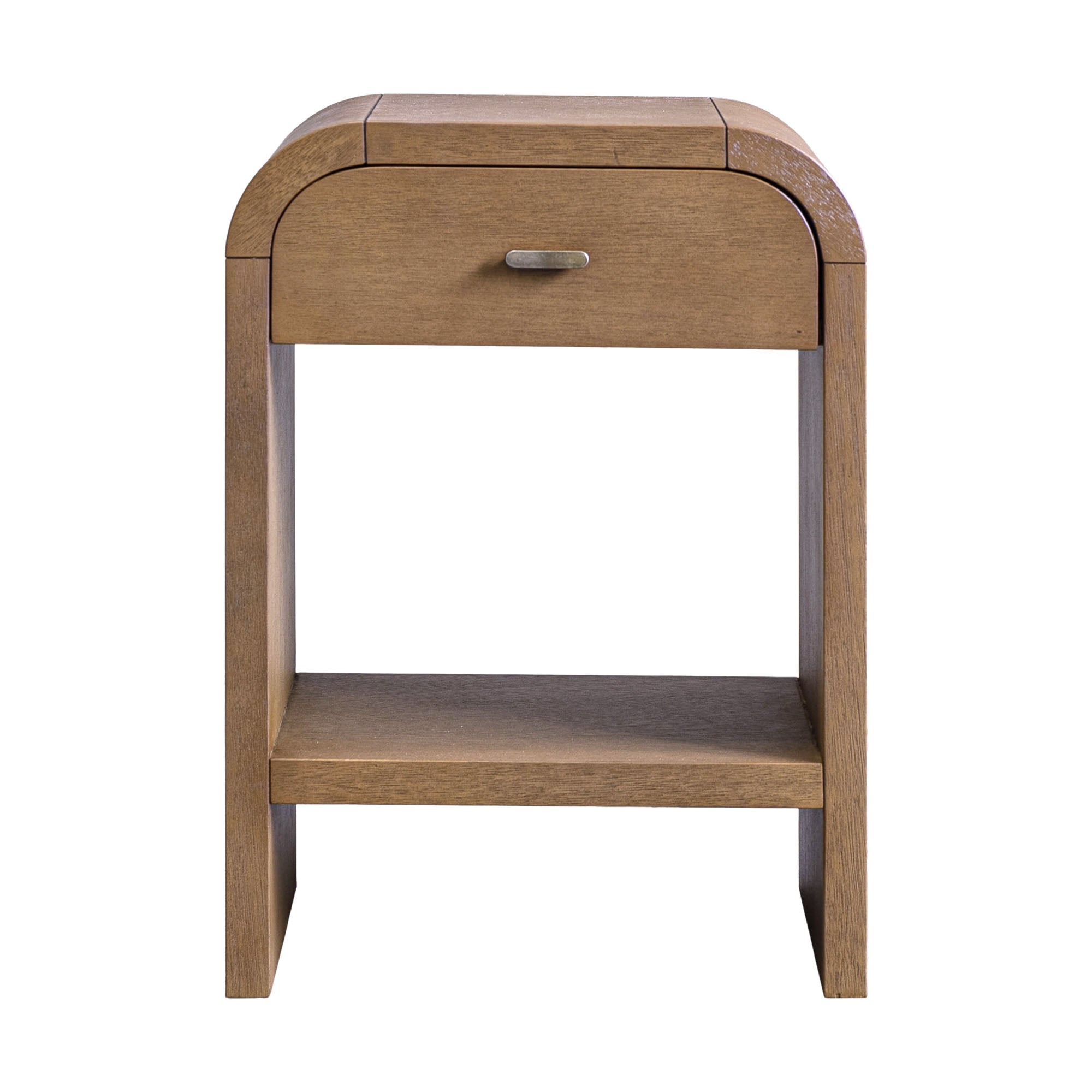 Arlo Bayur Wood 1-Drawer 18" Curved Edge Nightstand Solid Wood nightstand