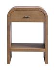 Arlo Bayur Wood 1-Drawer 18" Curved Edge Nightstand Solid Wood nightstand