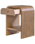 Arlo Bayur Wood 1-Drawer 18" Curved Edge Nightstand Solid Wood nightstand