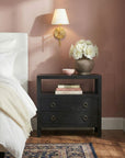 Callan 2 Drawer Nightstand with Shelf Solid Wood nightstand