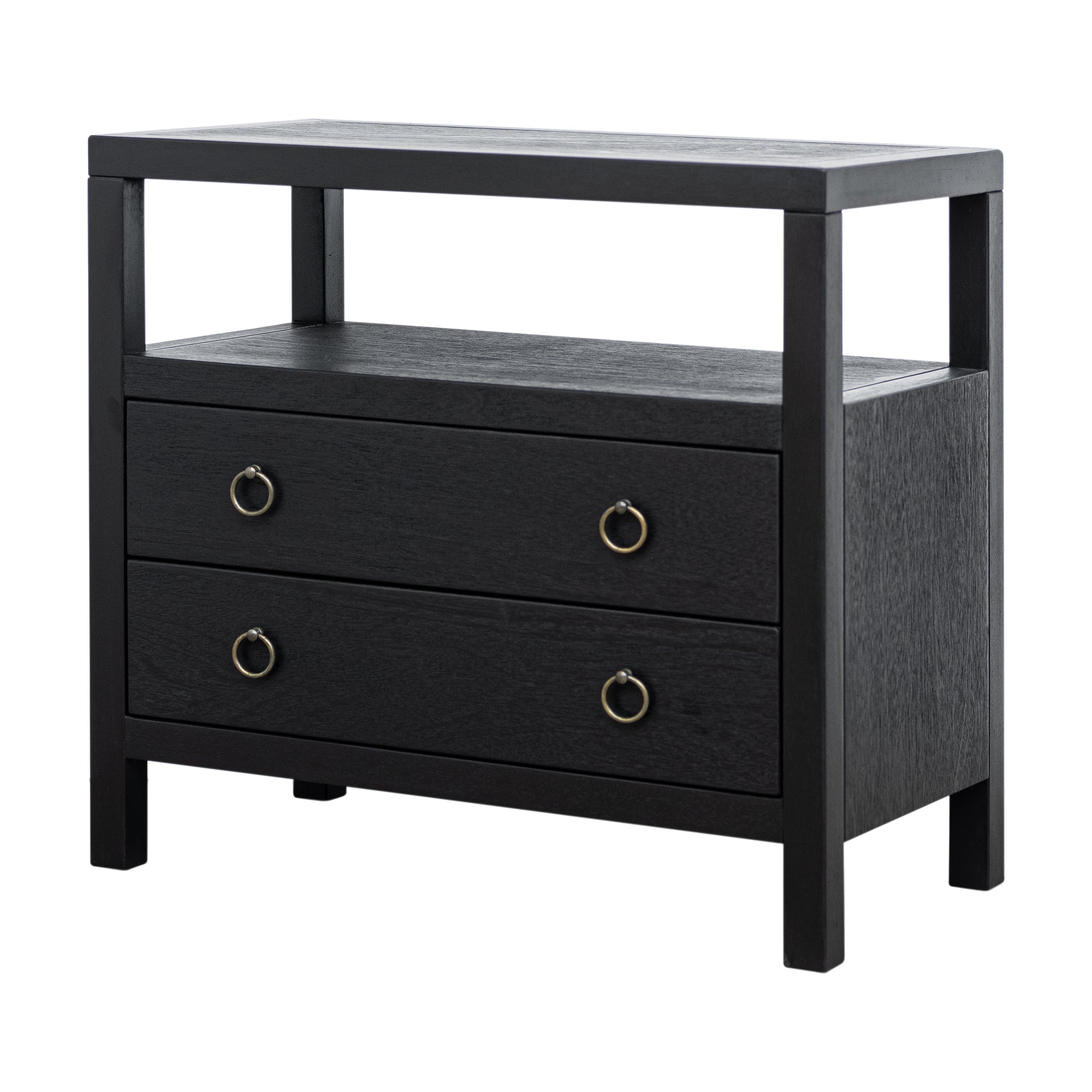 Callan 2 Drawer Nightstand with Shelf Solid Wood nightstand