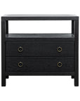 Callan 2 Drawer Nightstand with Shelf Solid Wood nightstand