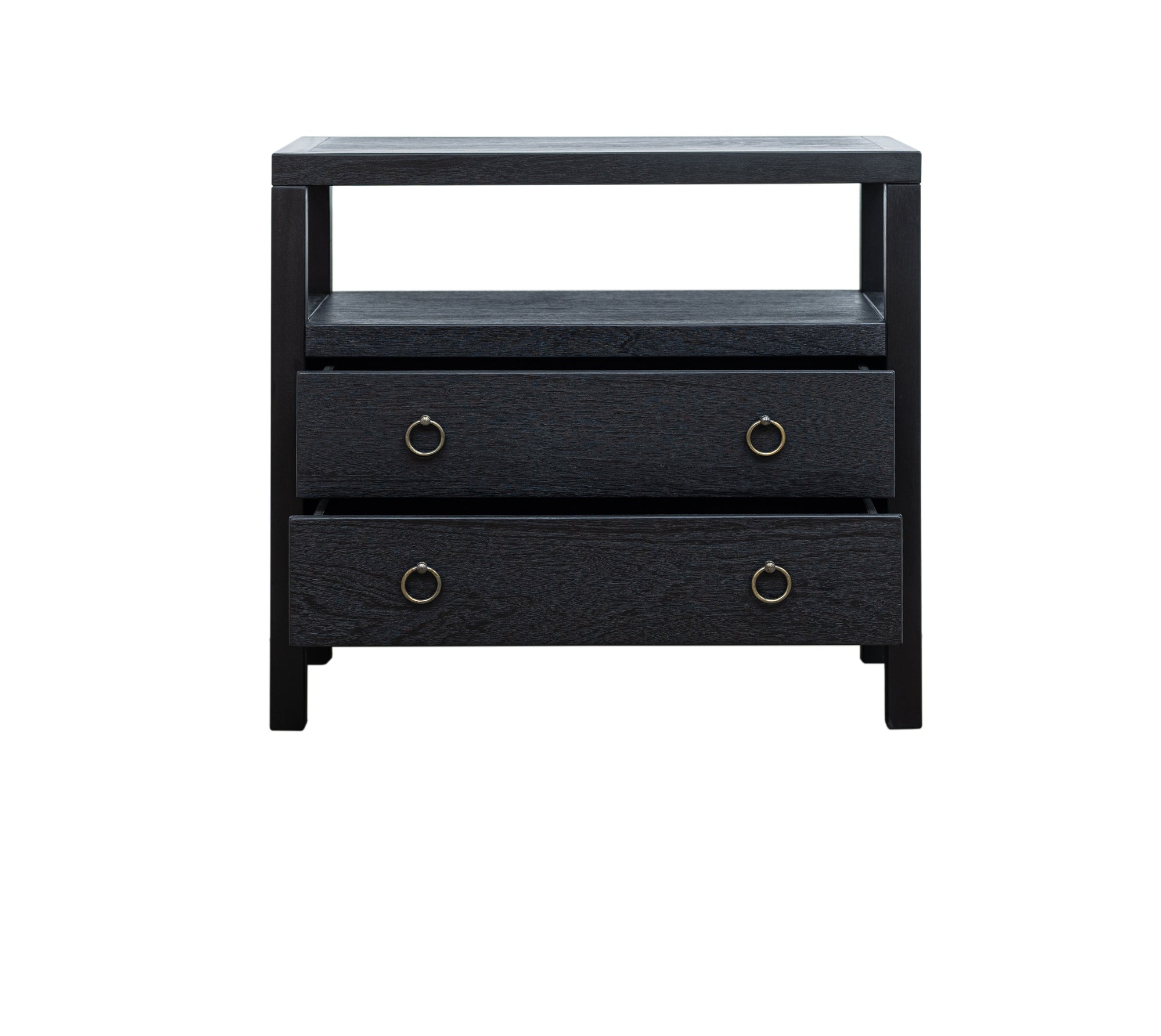 Callan 2 Drawer Nightstand with Shelf Solid Wood nightstand