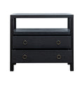 Callan 2 Drawer Nightstand with Shelf Solid Wood nightstand