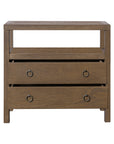 Navy Callan 2 Drawer Nightstand with Shelf Solid Wood nightstand