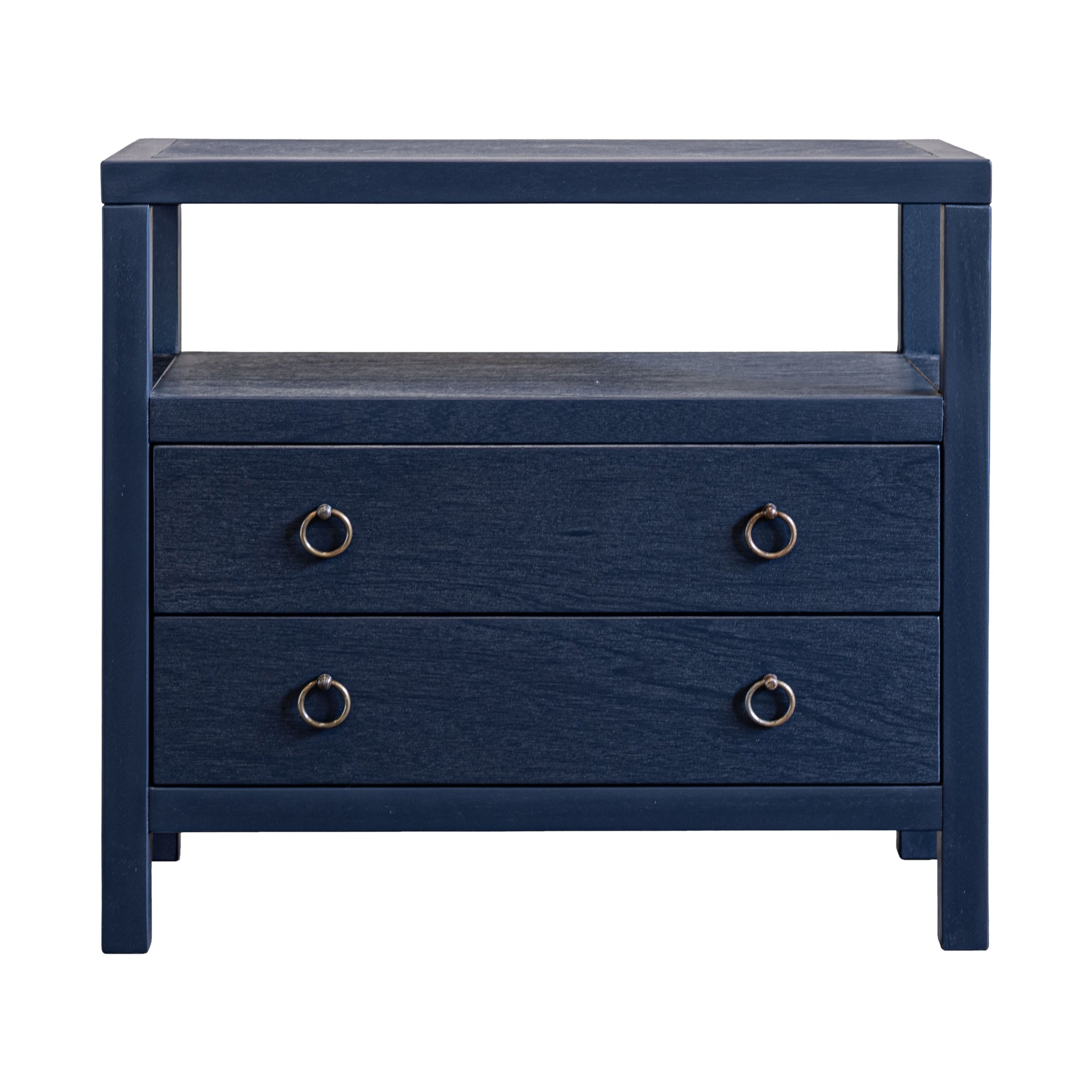 Callan 2 Drawer Nightstand with Shelf Solid Wood nightstand