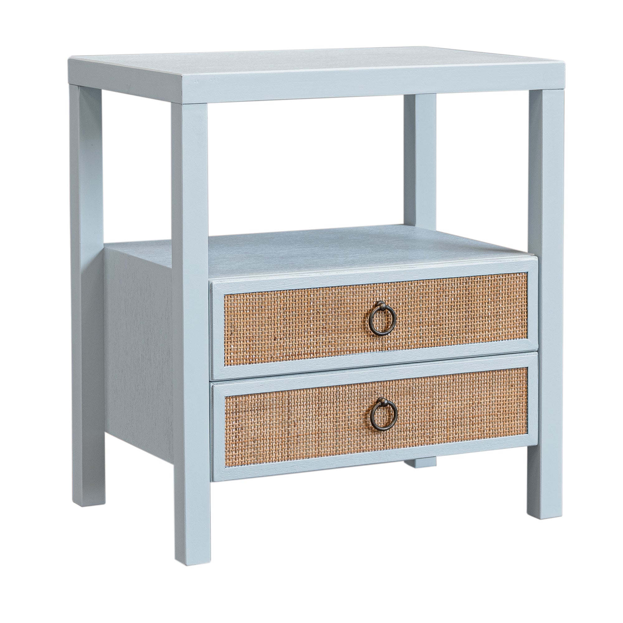 Rowan Cane Door Nightstand with Shelf Solid Wood nightstand