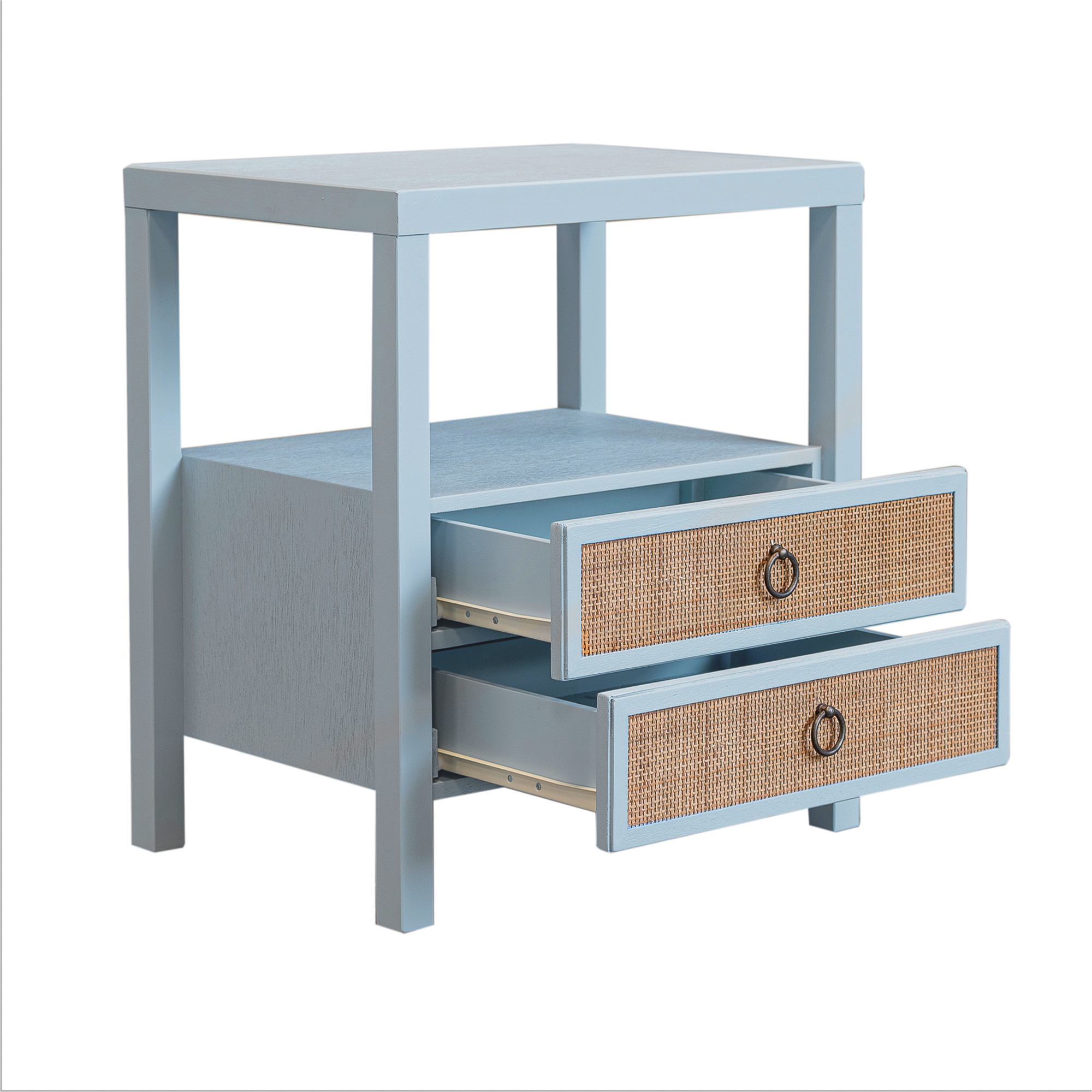 Rowan Cane Door Nightstand with Shelf