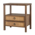 Brown Rowan Cane Door Nightstand with Shelf Bayur Wood nightstand