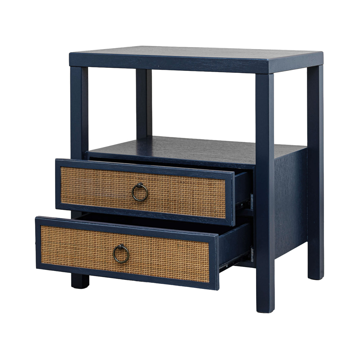 Rowan Cane Door Nightstand with Shelf
