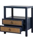 Rowan Cane Door Nightstand with Shelf