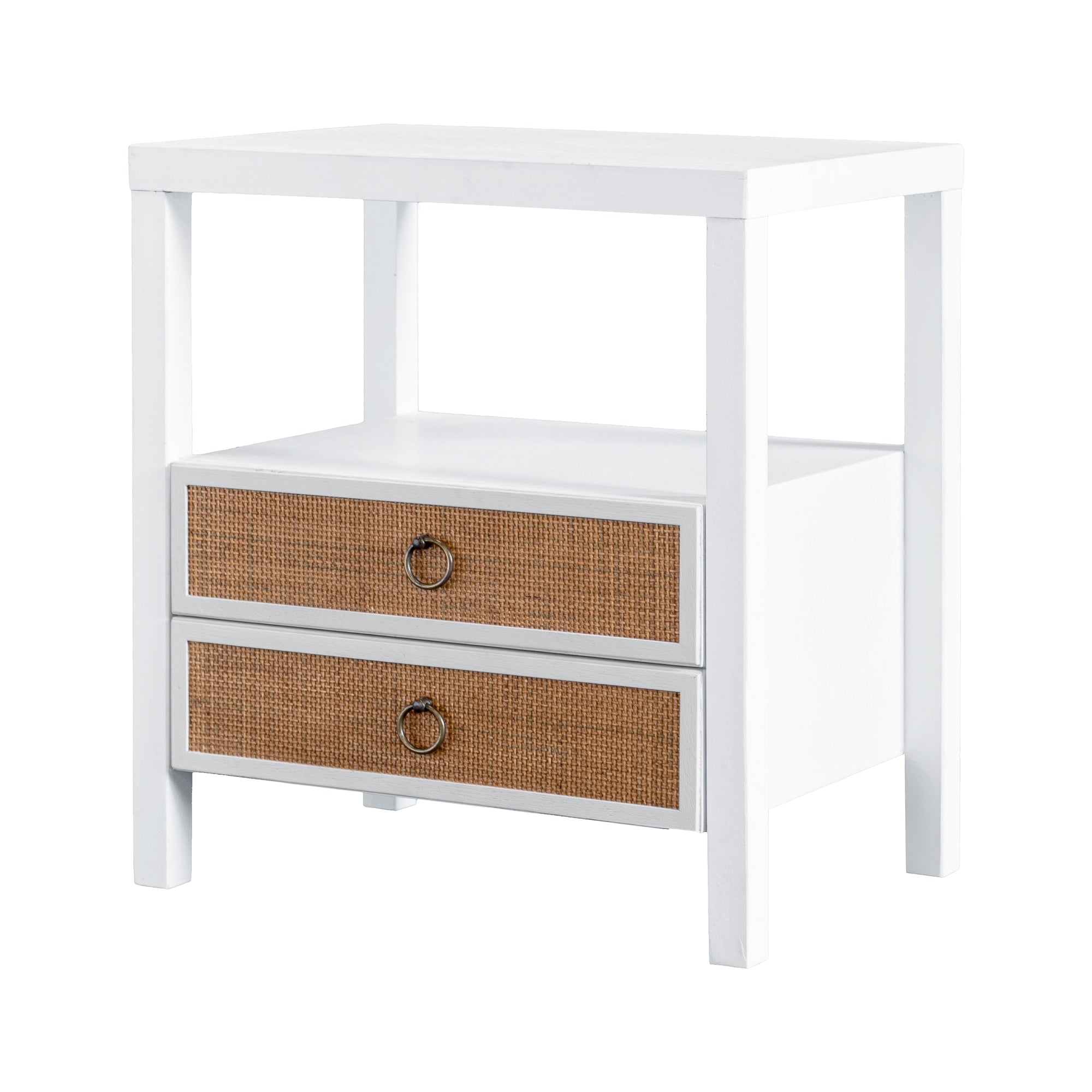 Rowan Cane Door Nightstand with Shelf Solid Wood nightstand