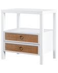 Rowan Cane Door Nightstand with Shelf Solid Wood nightstand