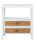 Rowan Cane Door Nightstand with Shelf Solid Wood nightstand