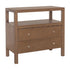 Brown Morrowind Scallop Nightstand Bayur Wood nightstand