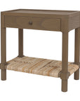 Asura Nightstand With Rush Shelf Solid Wood nightstand