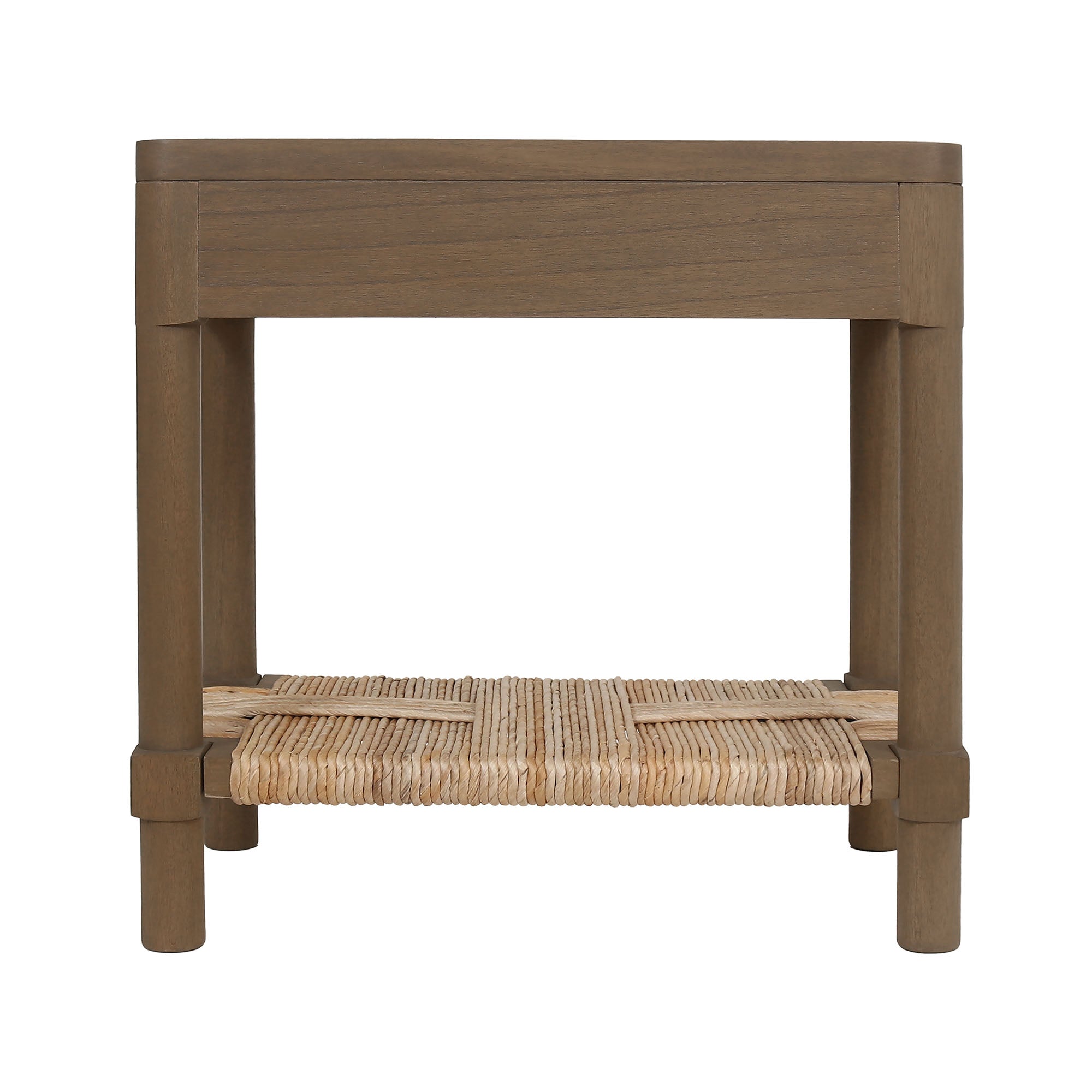 Asura Nightstand With Rush Shelf Solid Wood nightstand