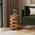 Brown Lorena 12" Round Teak Accent Table Teak Wood accent side table