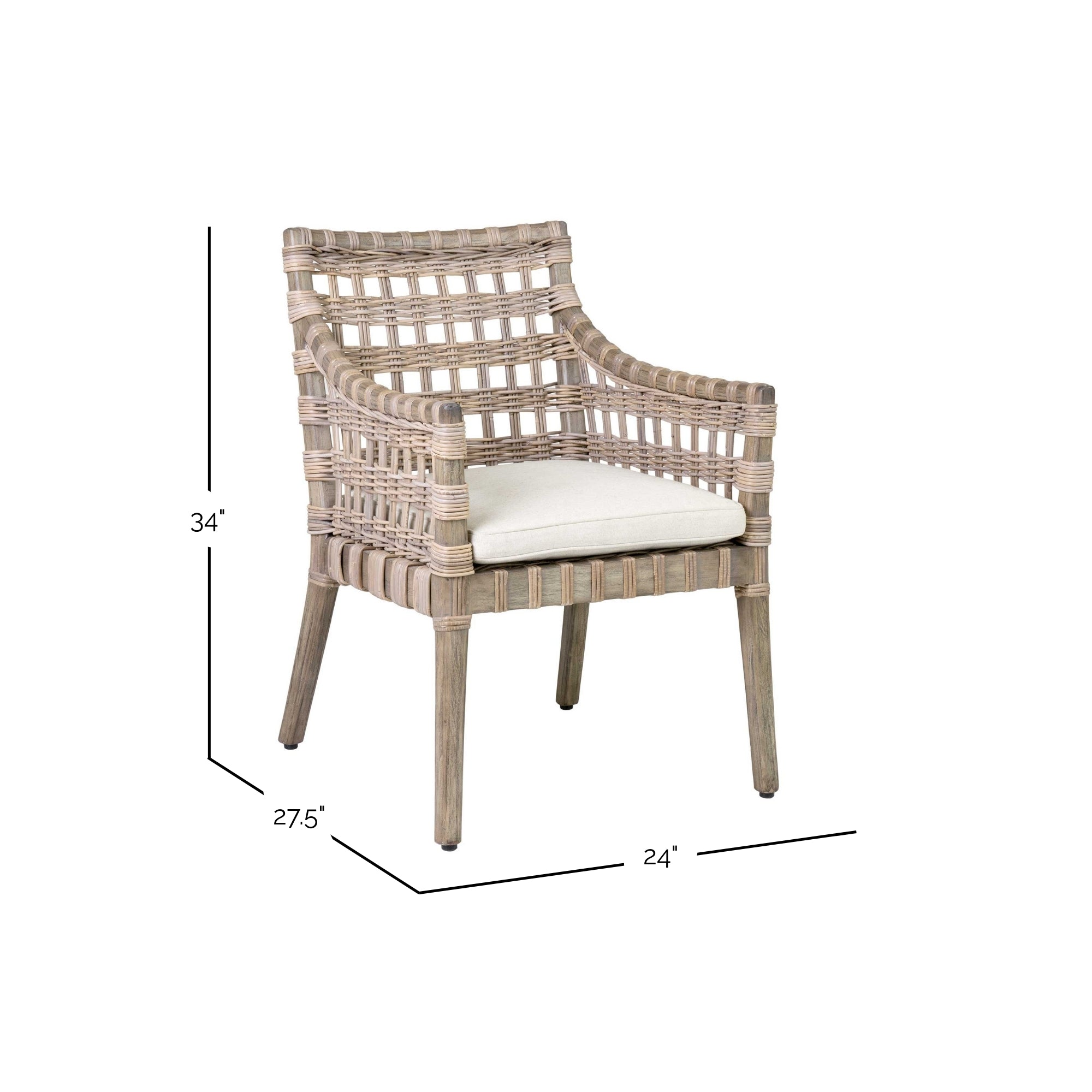 Danae Rattan Weave Arm Chair