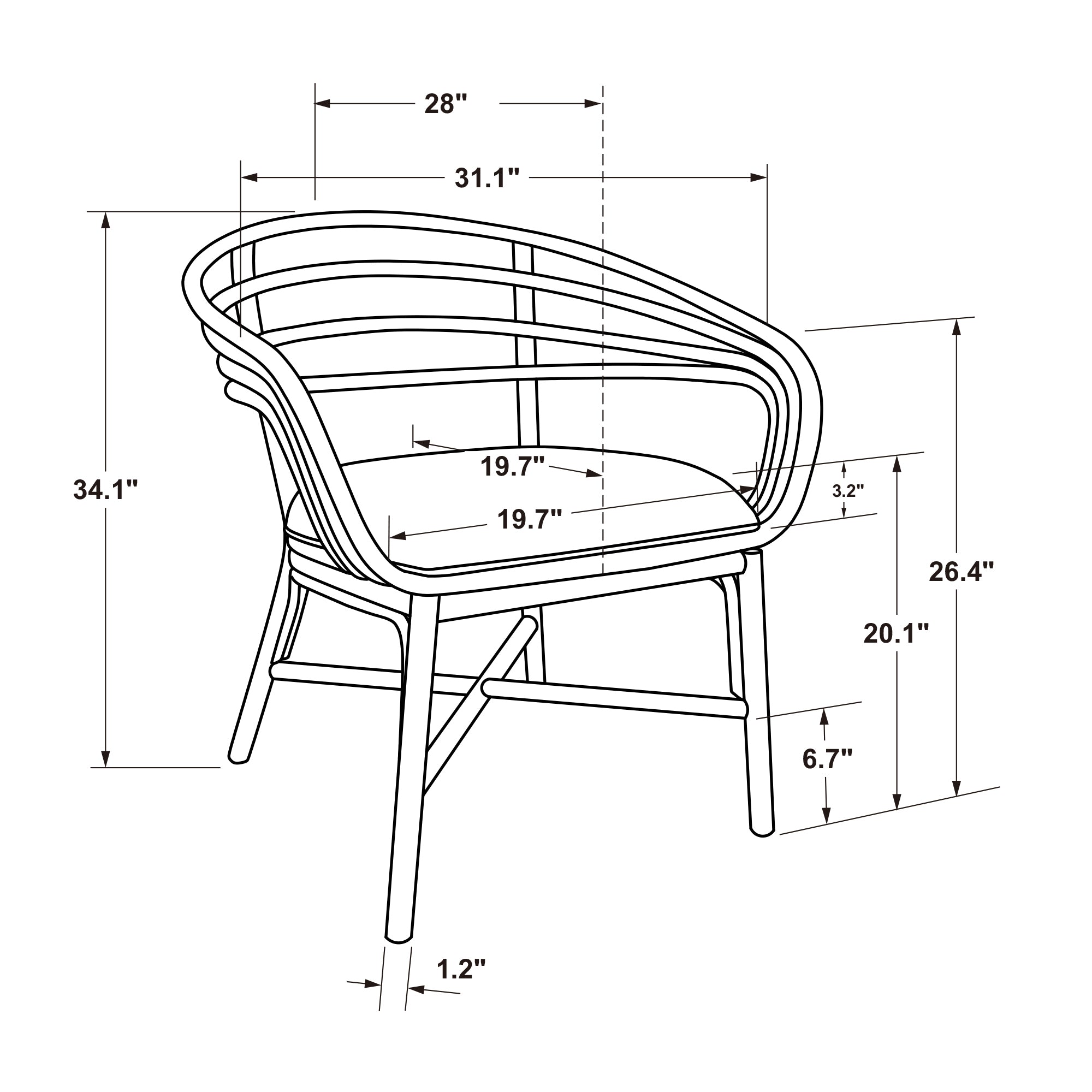 Indigo Road by Egypt Sherrod x East at Main Arden Rattan Occasional Chair