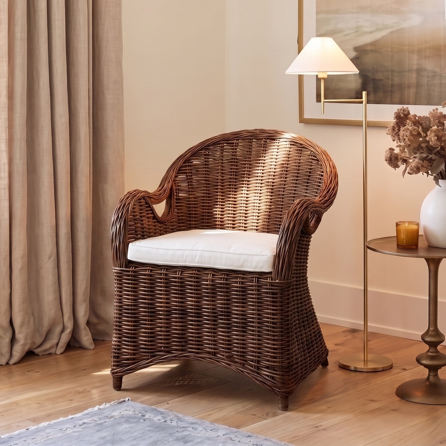 Valencia Natural Handwoven Rattan Dining Chair