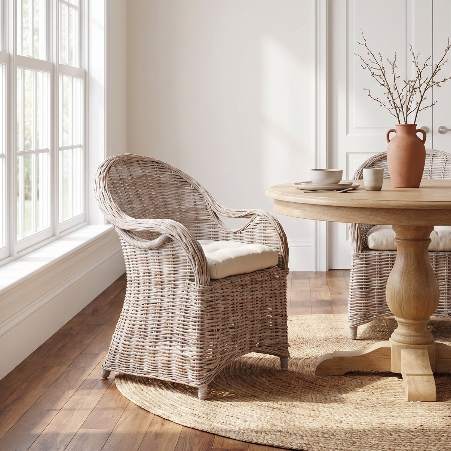 Valencia Natural Handwoven Rattan Dining Chair