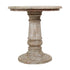 Beige Kafe 24" Solid Wood Pedestal Accent Table Mango Wood accent side table