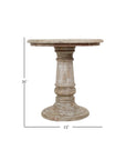 Kafe 24" Solid Wood Pedestal Accent Table