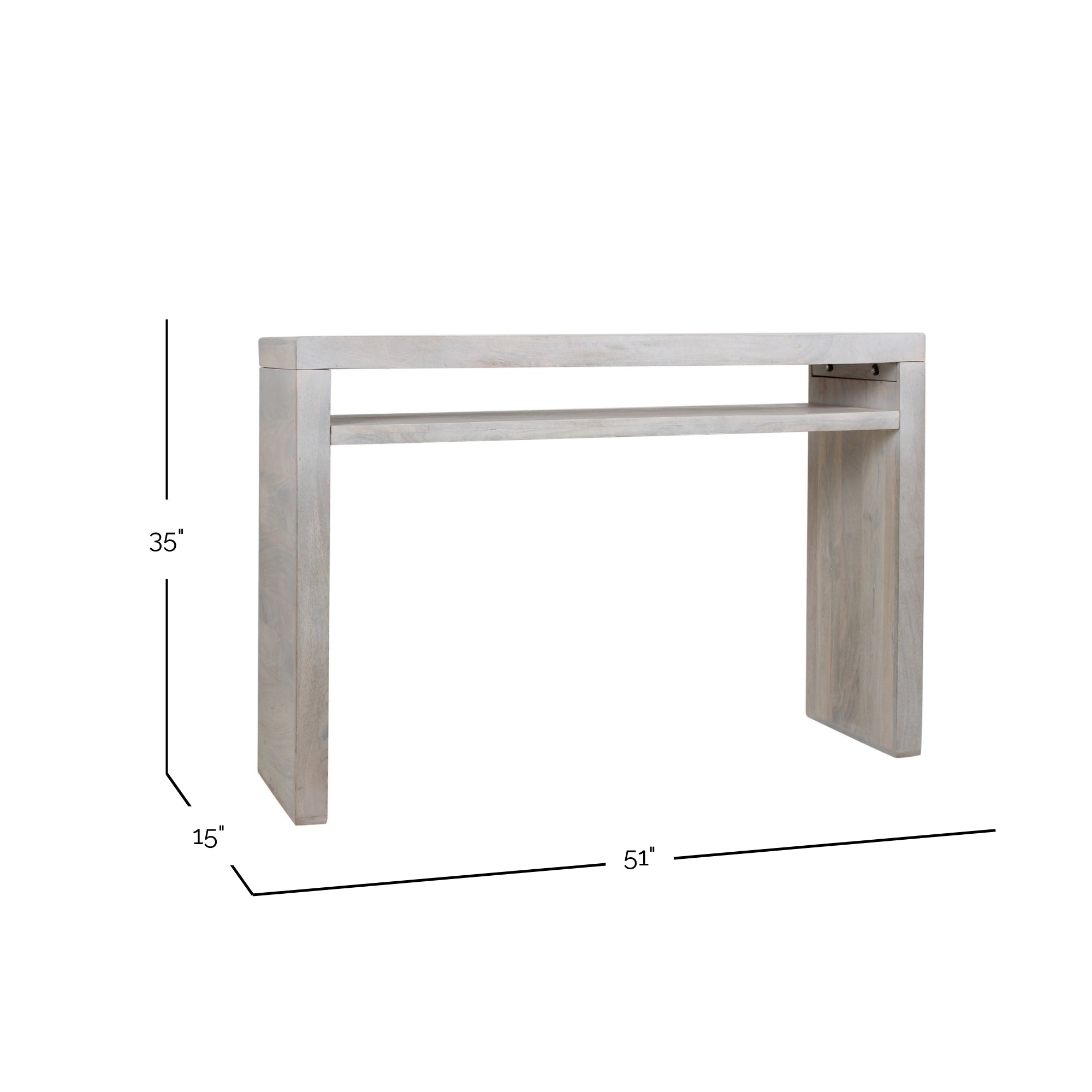 Karson Solid Wood Console Table with Shelf