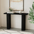 Black Half Moon Curved Solid Mango Wood 50" Console Table Mango Wood console table