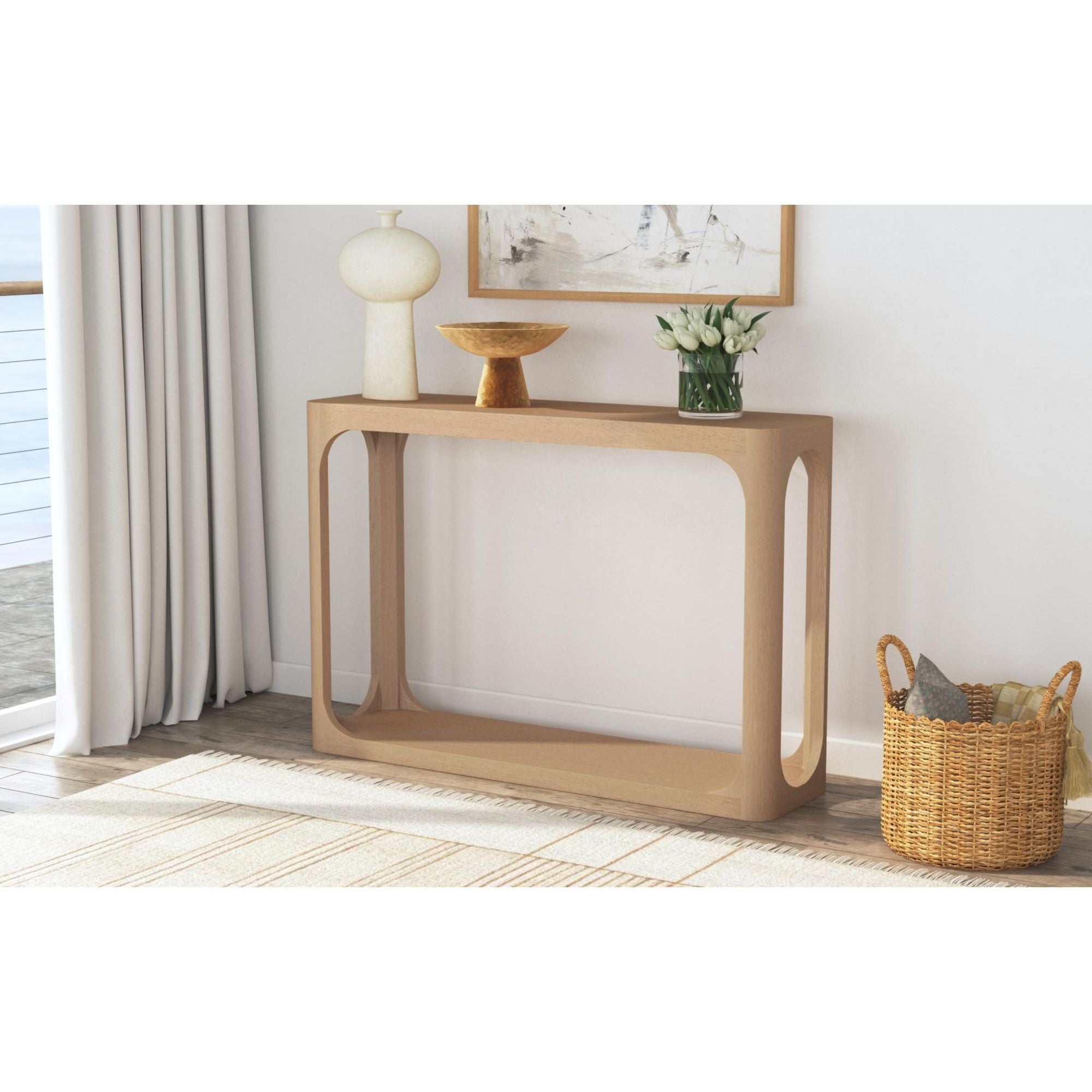 Addison Solid Wood Storage Console Table