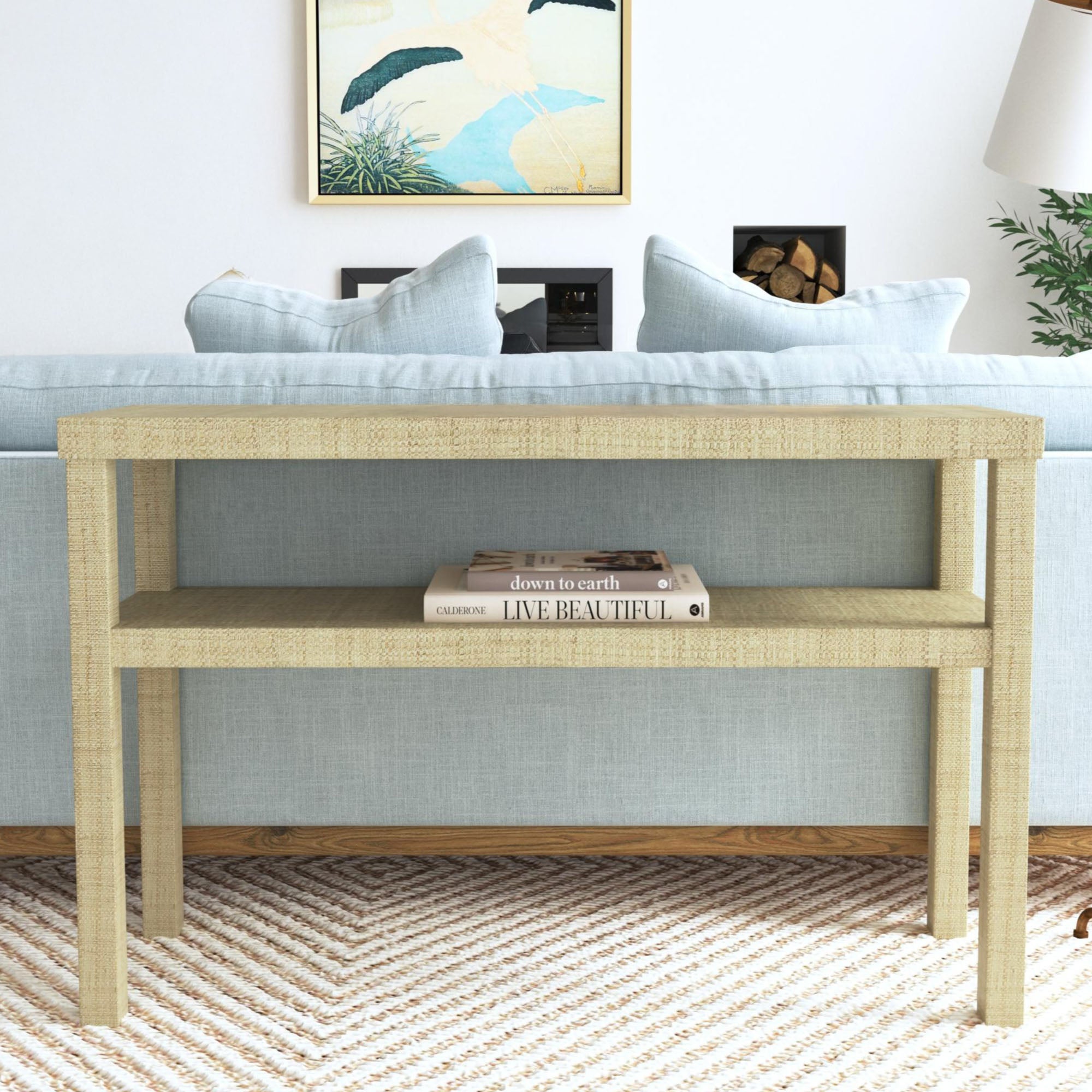 Riley Rectangular Raffia Wrapped Console | East at Main