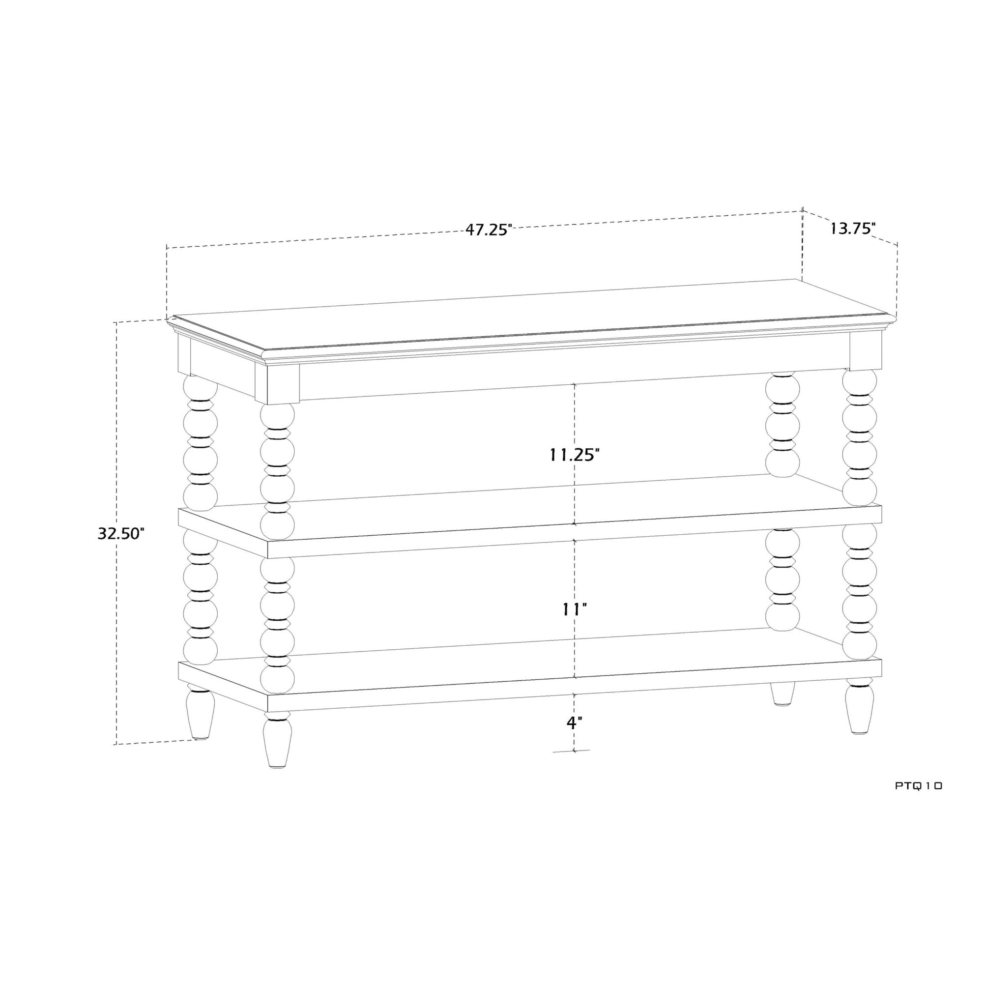 Elanor Turned Leg Console Table With Two Shelves