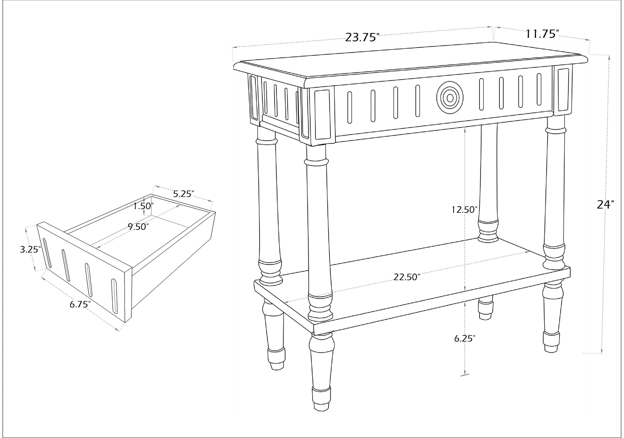 Marisol Side Table With Shelf