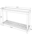 Asura 47" Console Table With Rush Shelf Solid Wood console table