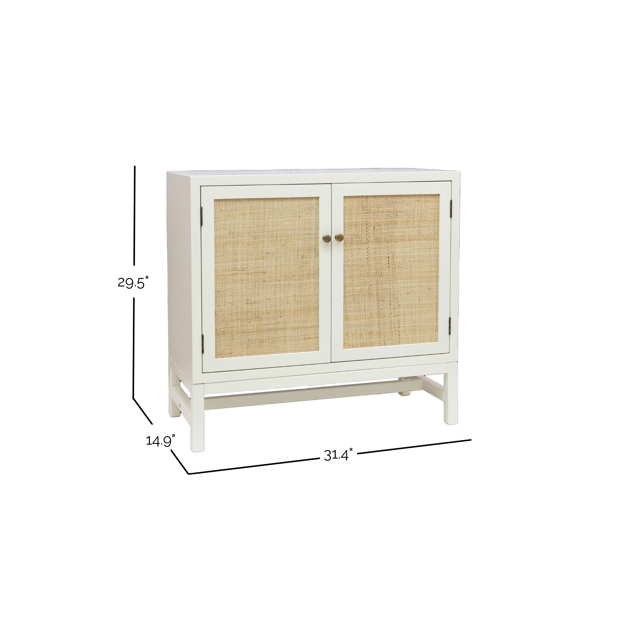 Raelynn 2 Door Raffia Paneled Cabinet