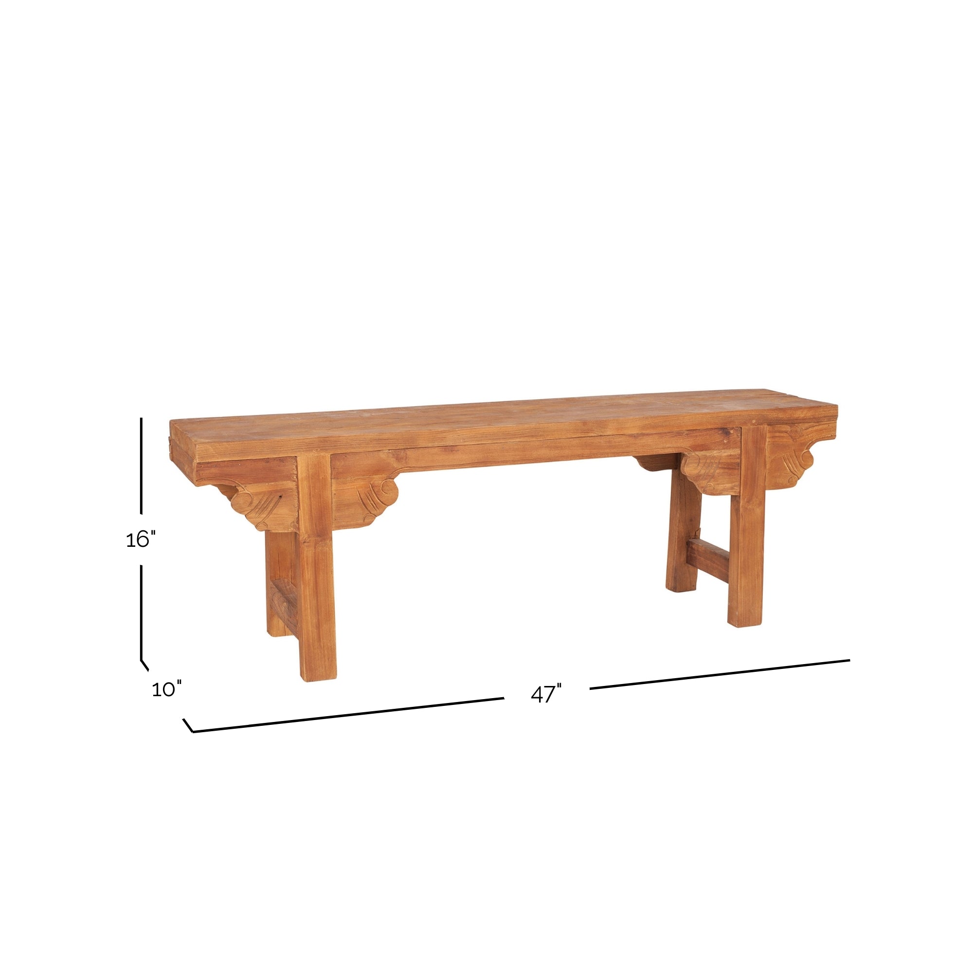 Delia 47" Handcarved Solid Wood Bench Solid Wood bench