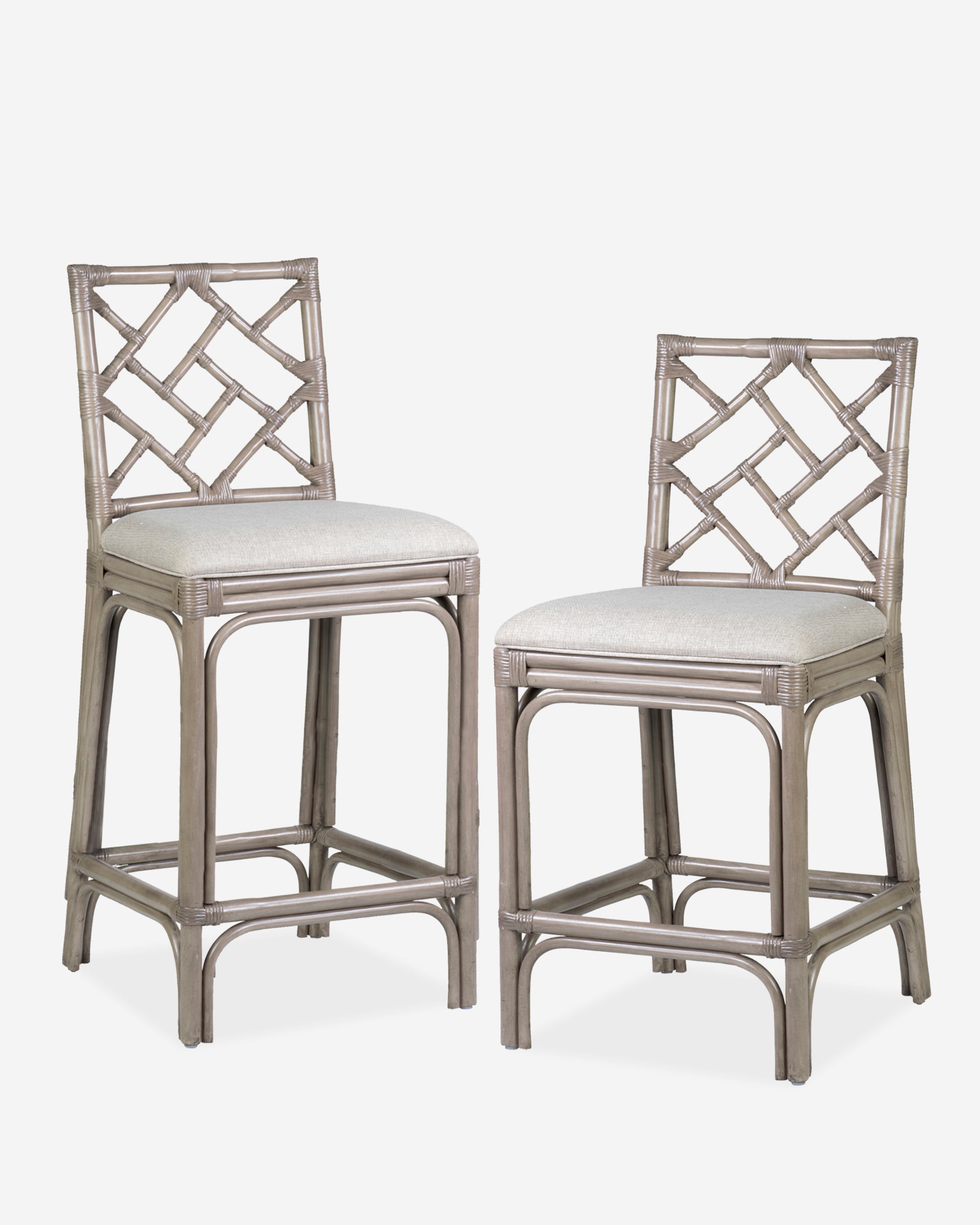 Stacie Rattan Lattice-Back Stool