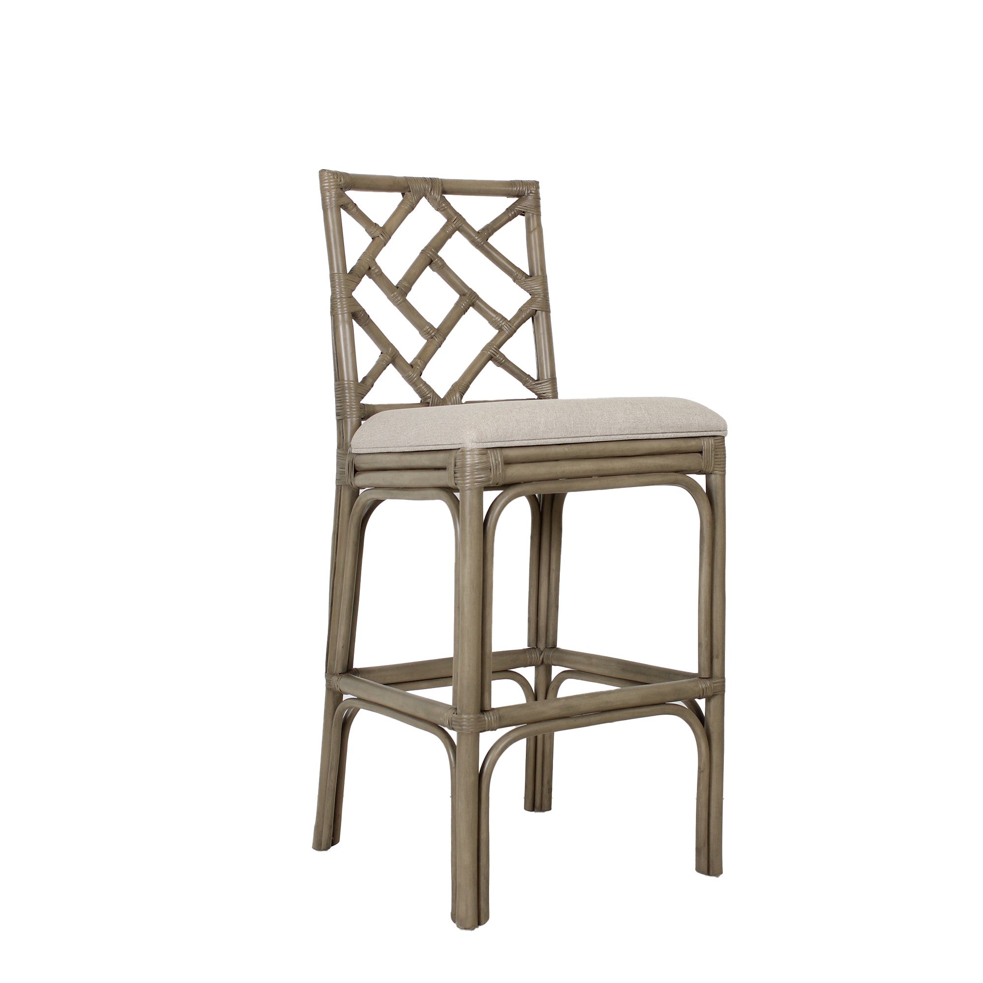 Stacie Rattan Lattice-Back Stool